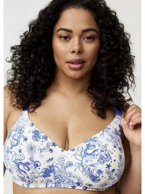 Torrid Dream Wire Free Lightly Lined Wireless Bra Mermaids Womens 40DDD New